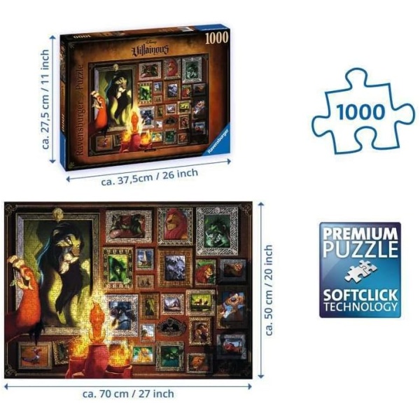 Disney Villanous Rompecabezas Scar 1000 piezas Ravensburger The